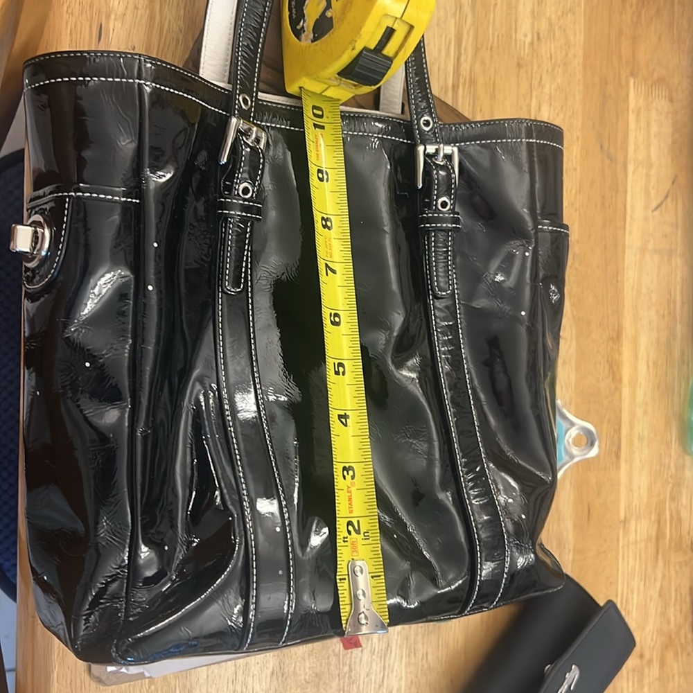 Coach Black Patent Leather Tote - Picture 9 of 11